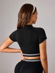 SHEIN Dewbera Áo Tees & Tanks  Thể thao Nữ - màu đen - Xem 2
