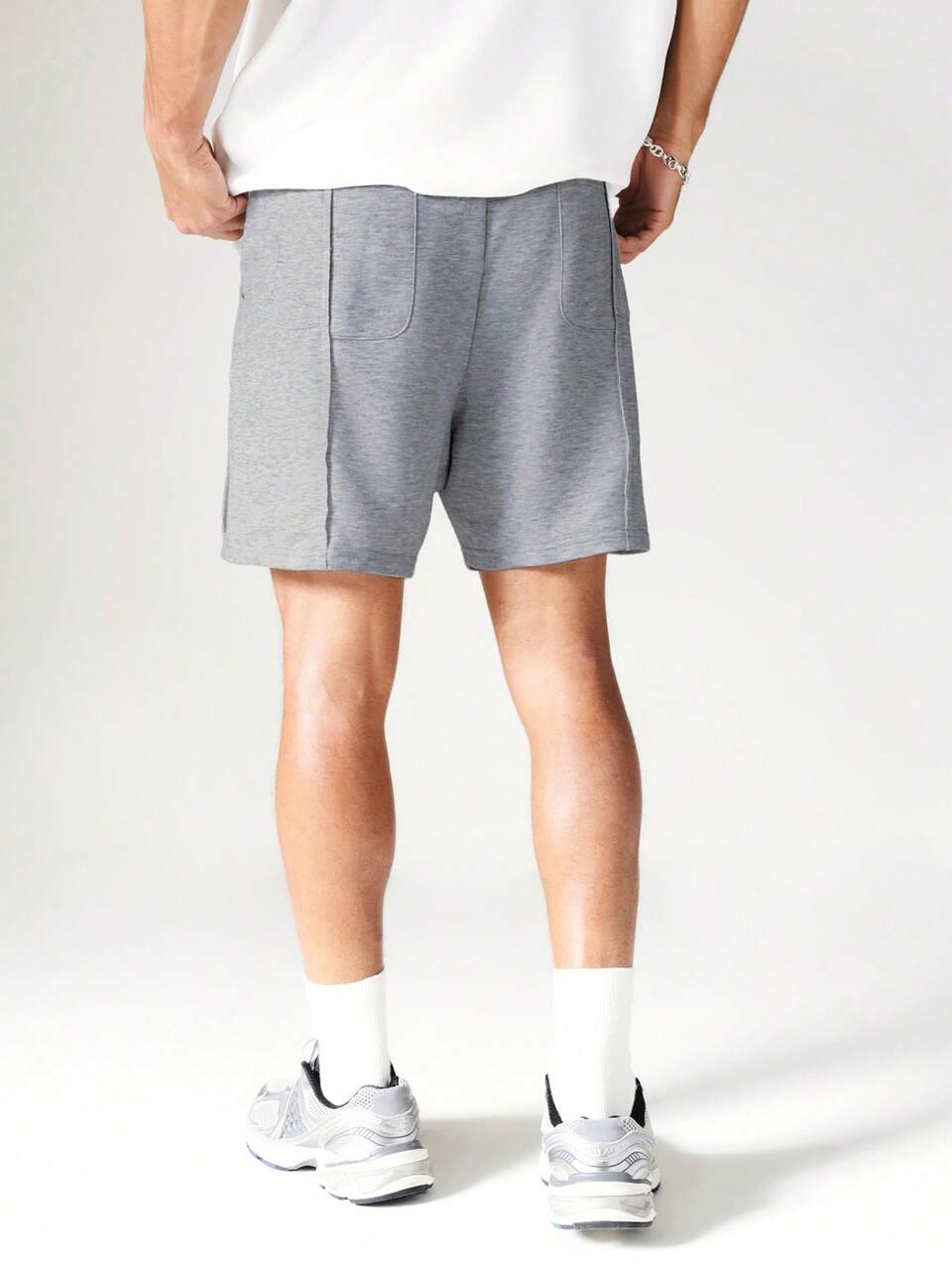 PLAYBOY X SUMWON Panelled Shorts With Patch Pockets And Marl Texture