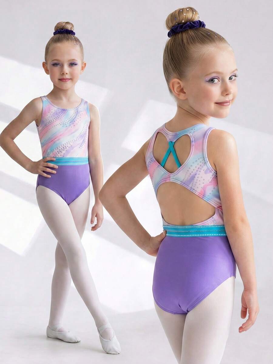 SHEIN 1 pieza Malla sin espalda con bloques de color apta para gimnasia, danza, ropa deportiva de una sola pieza