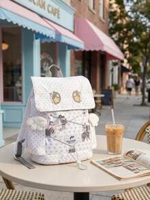 Mochila Casual Versátil, Impermeable y Portátil para Viajes al Aire Libre - Ojos blancos - Ver 9