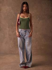 SHEIN BAE Women's Casual Sleeveless Tank Top For Summer - Army Green - View 4