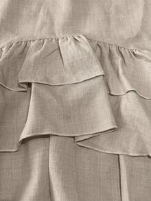 EMERY ROSE Ruffle Hem Decorated Camisole + Pants Set - Khaki - View 7