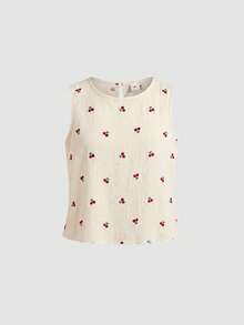 SHEIN Tween Girl Bow Decor Camisole And Shorts Casual Set - Multicolor - View 3
