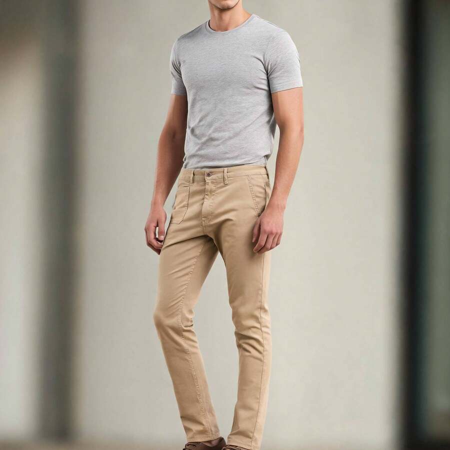 Men's Gabardine Pants - Cafe - View 1
