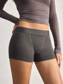 Ocili Quần lót nữ thoải mái, cạp chun có logo bằng cotton. - Màu xám đen - Xem 6
