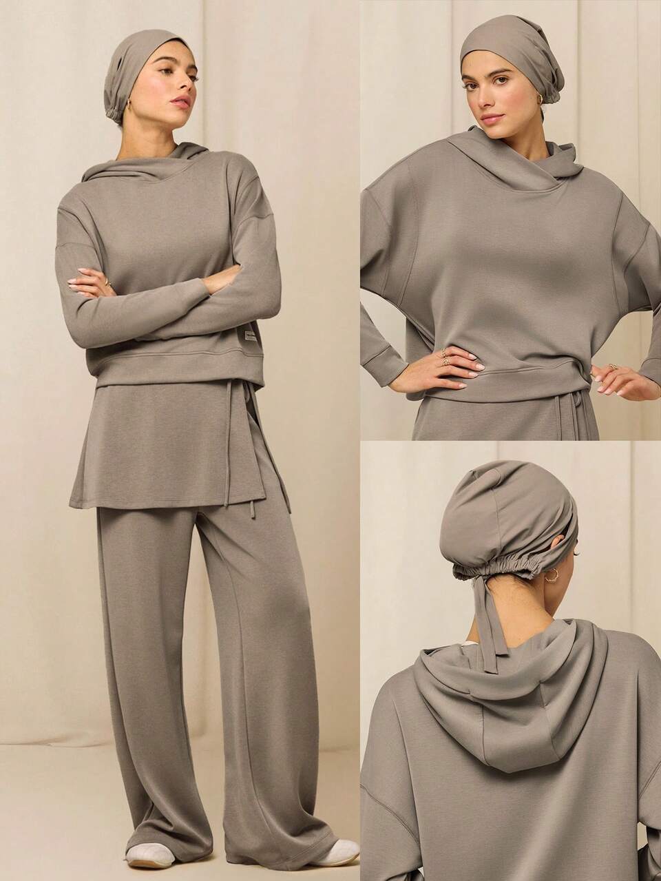 Modest Glow Wherever You Go Quick-Dry Ear-Exposed Reflective Logo Adjustable Tie Head Covering Daily Casual Gym Training Wear