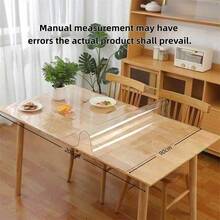1pc 0.05mm Thick Clear PVC Table Cover Protector Mat, Waterproof & Oil-Proof Heat-Resistant Table Pad For Dining Table, Coffee Table, Nightstand, Computer Desk & Office Desk - White - View 8