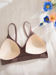Bare Chapter 4pcs/Set Seamless Ribbed Wireless Casual Bras For Women - Multicolor - View 10