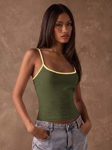 SHEIN BAE Women's Casual Sleeveless Tank Top For Summer - Army Green - View 6