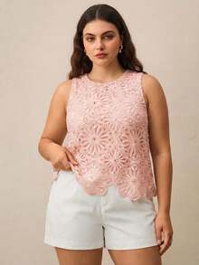 Anewsta Elegant French Romantic Bling Sequin Woven Sleeveless Tank Top For Women Wedding Brunch Dinner Evening Pink Summer - Pink - View 4