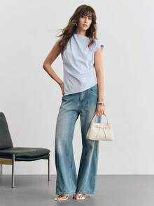 SHECARRY Bolso de mano de moda, bolso de viaje exquisito y sencillo con lazo - Beis - Ver 10