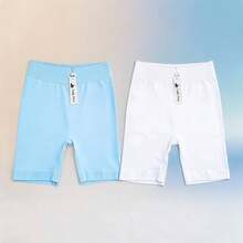 Licra Short For Women - Azul cielo y Blanco - View 2