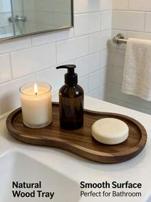 High-Quality Wooden Tray Suitable For Bathroom, Perfume Tray, Kitchen Tray, Reception Tray, Decorative Tray, Applicable For Room Decor, Home Decor, Bathroom Decor And Living Room Decor, Widely Used Wooden Tray In Household - C-Wood Color - View 2