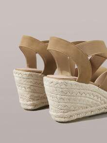 Styleloop Ladies Khaki Wedge Heel Platform Shoes, Holiday Atmosphere, Summer Wear, A Must For Travel - Khaki - View 7