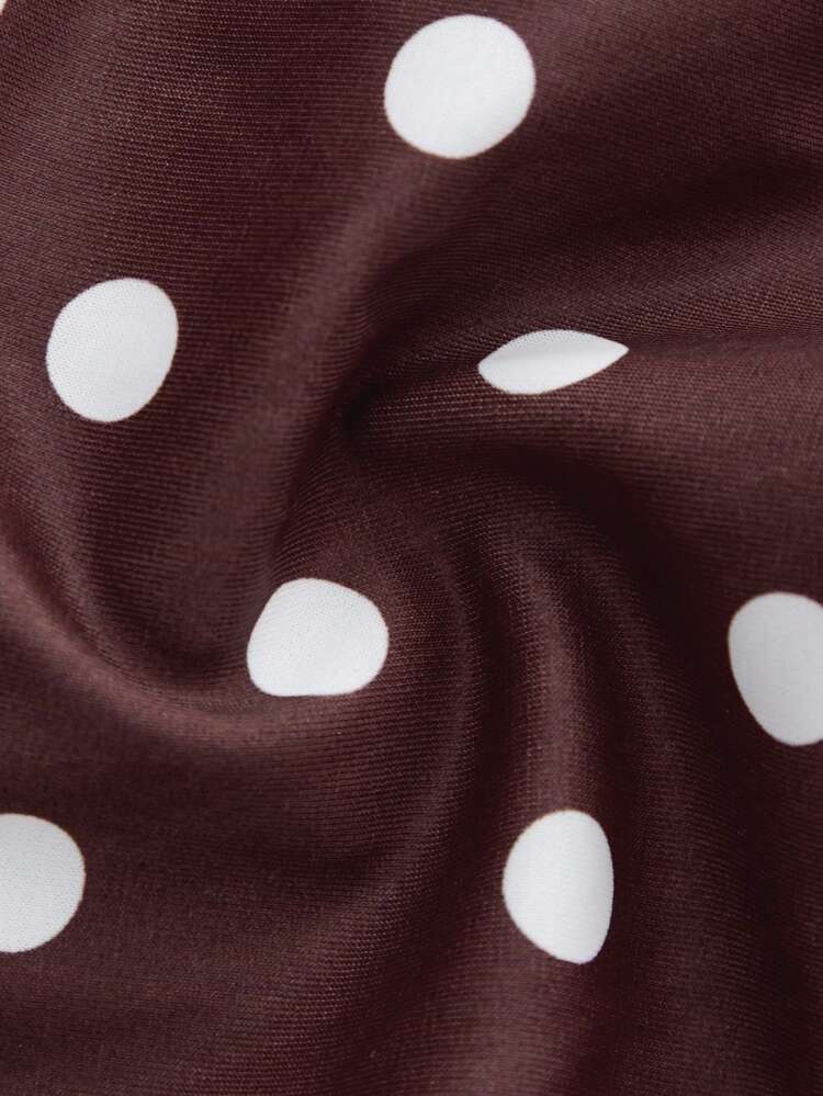 SHEIN Maija Women's Summer Beach Polka Dot Print Tie-Front Sexy Bikini Set Bikinis Set For Women