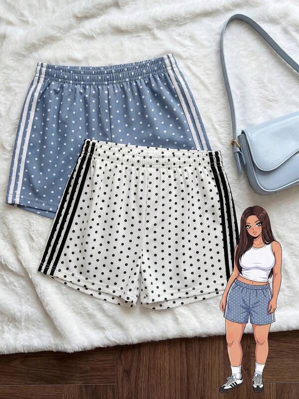 Comfortcana Quần short nữ cỡ lớn họa tiết chấm bi phối màu tương phản, thích hợp cho thể thao, kỳ nghỉ, lễ tốt nghiệp, ngày thi đấu World Cup, phù hợp cho mùa hè, kỳ nghỉ, váy in chấm bi, chấm bi, chấm, chấm Ducati, váy mùa hè, thích hợp cho đi làm hàng ngày, hẹn hò, tiệc tùng, mọi mùa, Giáng sinh, Năm mới.