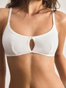 Ocili 100% Cotton Front Closure Minimalist Quality Comfortable Soft Cotton Front Closure Women's Bra - White - View 5