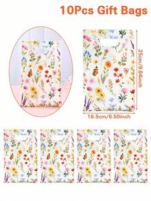 10/50入 春季禮品袋 花卉印花禮品包裝袋 收納袋 托特袋 適用於生日派對佈置 春季裝飾 婚禮佈置 嬰兒派對 性別揭曉派對 派對用品 派對伴手禮 花卉派對配件 - 多色 - 查看 11