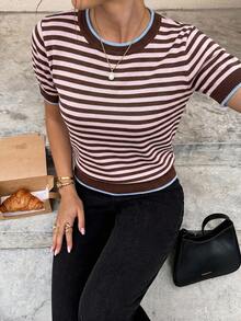 Tops de Punto A rayas Casual - Multicolor 2 - Ver 2