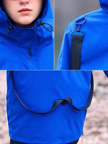 In My Nature Women's Outdoor Windproof Hooded Jacket With Drawstring - Blue - View 4