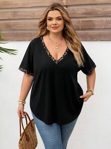 SHEIN CURVE+ Plus Size Women's Solid Color Rhinestone Decorated Front Button Elegant Long Sleeve White Shirt - White - View 4