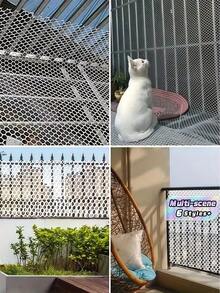 1卷PE阳台防护网 - 可重复使用，柔韧安全，适用于猫狗、家居阳台、花园、家禽、种子、草坪、蔬菜等，防止跌落，安装简便，礼品装 - 彩色 - 查看 1