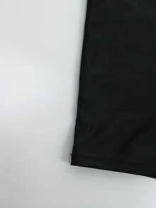 ZELFYO Men's Drawstring Waist Casual Swim Trunks - Black - View 6