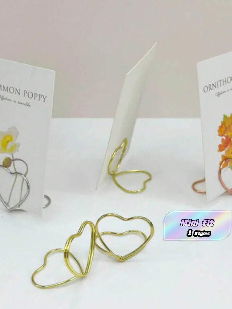 30个金色桌号卡座 - 心形照片卡架,适用于婚礼、派对和商务活动 - 金色 - 查看 1