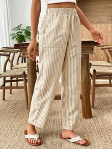EMERY ROSE Women's Casual Pants With Elastic Waist And Large Pockets - Multicolor - View 3