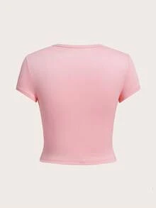 SHEIN EZwear 4件套休闲圆领短袖修身女式T恤，适合夏季穿着 - 彩色 - 查看 2