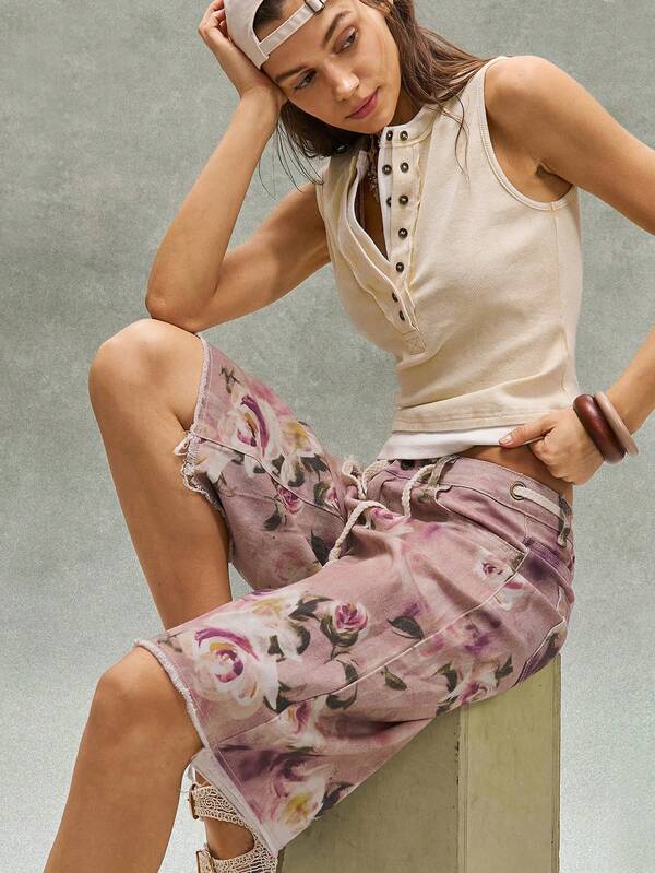 Bohemela Casual damesshorts met bloemenprint, los model