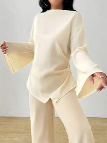 INAWLY Ladies Elegant Office & Casual Middle East Style Blouse Fall Cloth For Women - Apricot - View 6