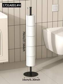 1Pc Floor-Standing Toilet Paper Holder, Foldable Roll Holder With A Disc Base For Storing More Rolls Of Toilet Paper, Suitable For Bathroom And Toilet Use, Bathroom Accessories, Toilet Accessories. - Multicolor - View 7