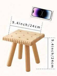 1pc Handmade Small Cookie Wooden Chair Multifunctional Stool For Bedroom Playroom Eating Reading Shoe Changing Christmas Stocking Fillers Holiday Gift Ideas Must Haves - Multicolor - View 5