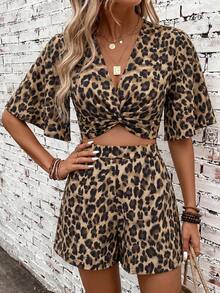 SHEIN Clasi Bộ đồ hai mảnh nữ - Cà phê nâu - Xem 1