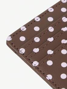 Viva Strut 1pc Coffee Powder Polka Dot Multi-Card Card Holder, Retro Polka Dot Light And Thin Card Bag, Small And Large Capacity! Polka Dot Multi-Card Card Bag - Coffee - View 6