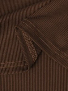 Manfinity Dauomo Men's Summer Casual Sports Letter Patch Round Neck Slim Fit Tank Top - Coffee Brown - View 5