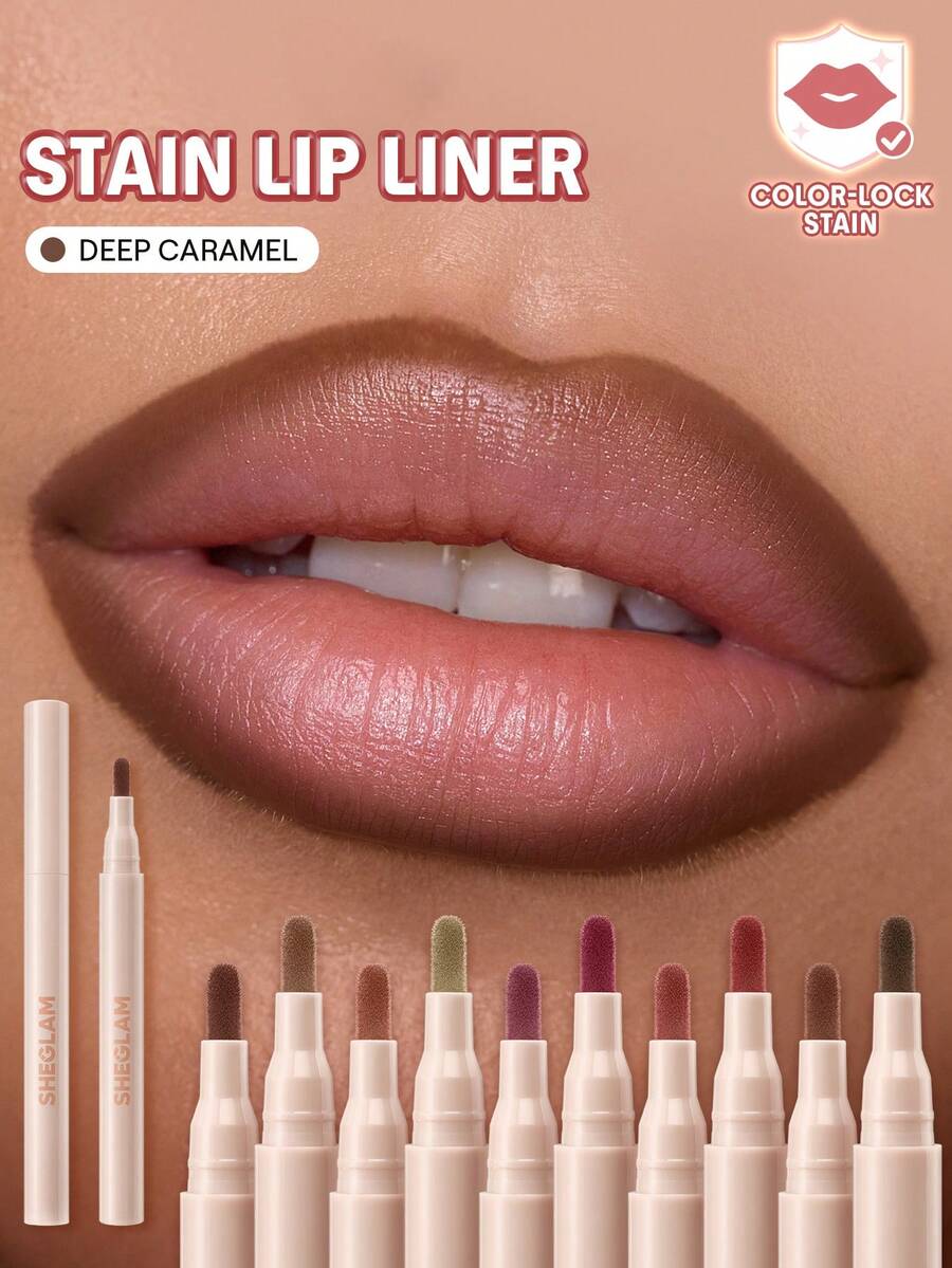 SHEGLAM True Stain 液態唇線筆-008 Deep Caramel 持久唇膏絲滑霧面染色液 品牌美妝化妝品 適合女士與女孩 - 008 Deep Caramel - 查看 1