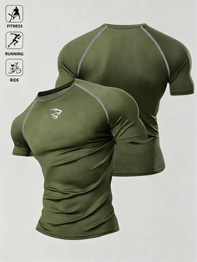 Acti Log Men's Round Neck Raglan Sleeve Short Sleeve Casual Fitness Sports T-Shirt