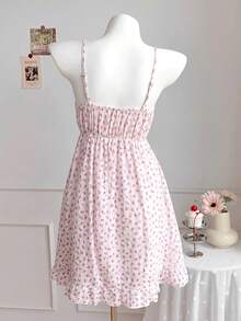 Comfortcana Váy ngắn xếp ly mỏng quai vai, họa tiết hoa phối hợp, chất liệu 100% cotton nguyên chất, mẫu mới Xuân/Hè 2026 dành cho nữ, thích hợp cho các dịp: Mùa đông, Lễ Phục sinh, Tiệc tùng, Đi biển, Đám cưới, Lễ tốt nghiệp, Thanh lịch, Thường ngày, Kỳ nghỉ, Thể thao, Trang trọng, Phong cách Y2K, Công sở, Có đính sequin, Tua rua, Bèo nhún, Hoa, Họa tiết đồ họa. - Hồng - Xem 2