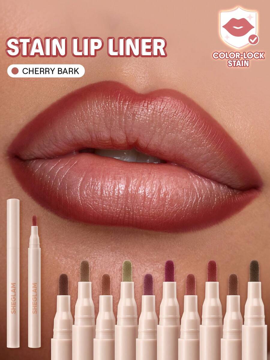 SHEGLAM True Stain 液態唇線筆-309 Cherry Bark 持久唇膏絲滑霧面染色液 品牌美妝化妝品 適合女士與女孩 - 309 Cherry Bark - 查看 1