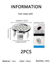 4 Buah Cincin Penutup Lubang Pembuangan Air Wastafel Plastik Berlapis Krom - Desain Halus dengan Lubang Pembuangan Berlubang, Pemasangan Mudah dengan Sistem Jepit untuk Wastafel Dapur dan Kamar Mandi, Suku Cadang Pengganti Tahan Korosi, Perlindungan dari Luapan Air pada Wastafel - Perak - View 16