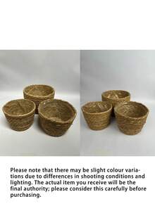 3PCS Straw Pot, Minmalist Soiid Coior Plant Container For Home - brown - View 9