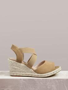 Styleloop Ladies Khaki Wedge Heel Platform Shoes, Holiday Atmosphere, Summer Wear, A Must For Travel - Khaki - View 6