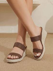 Styleloop Women's Wedge & Platform Shoes, Bohemian, Beach Vacation, Western Wind, Summer Wear, Travel Essentials - Brown - View 2