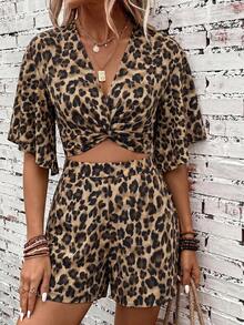 SHEIN Clasi Bộ đồ hai mảnh nữ - Cà phê nâu - Xem 6