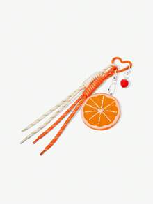 Viva Strut 1pc Fun Simulation Fruit Lemon Slice Pendant Versatile Simple Creative Keychain Bag Accessories Pendant - Orange - View 4