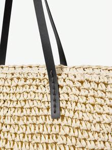 Viva Strut Túi tote bằng rơm dành cho nữ, túi đan bằng rơm, cá tính, đơn giản, đa năng, phong cách đường phố, dành cho các cô gái ngọt ngào và cá tính, những cô nàng sành điệu, thích hợp cho bãi biển, kỳ nghỉ, mùa hè, ven biển, tiệc bãi biển. - Màu Khaki - Xem 6