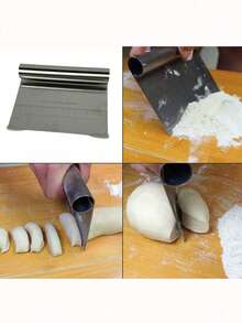 One Piece Of Stainless Steel Dough Cutter, Rotary, For Pizza, Bread, Loaves, Flatbread, Pastries, Pasta, Non-Slip Handle, And Updated Smooth Blade - Silver - View 11