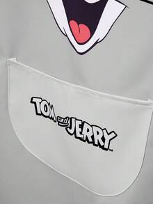 TOM & JERRY X SHEIN 1 件可爱猫咪图案围裙，男女皆宜，适用于烘焙、厨房活动、清洁，亦可作为礼物赠送。 - 灰 - 查看 4
